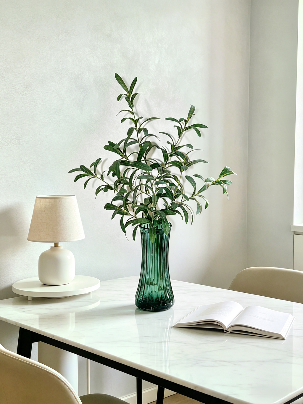 Luxury Dark Green Gold Rim Vase