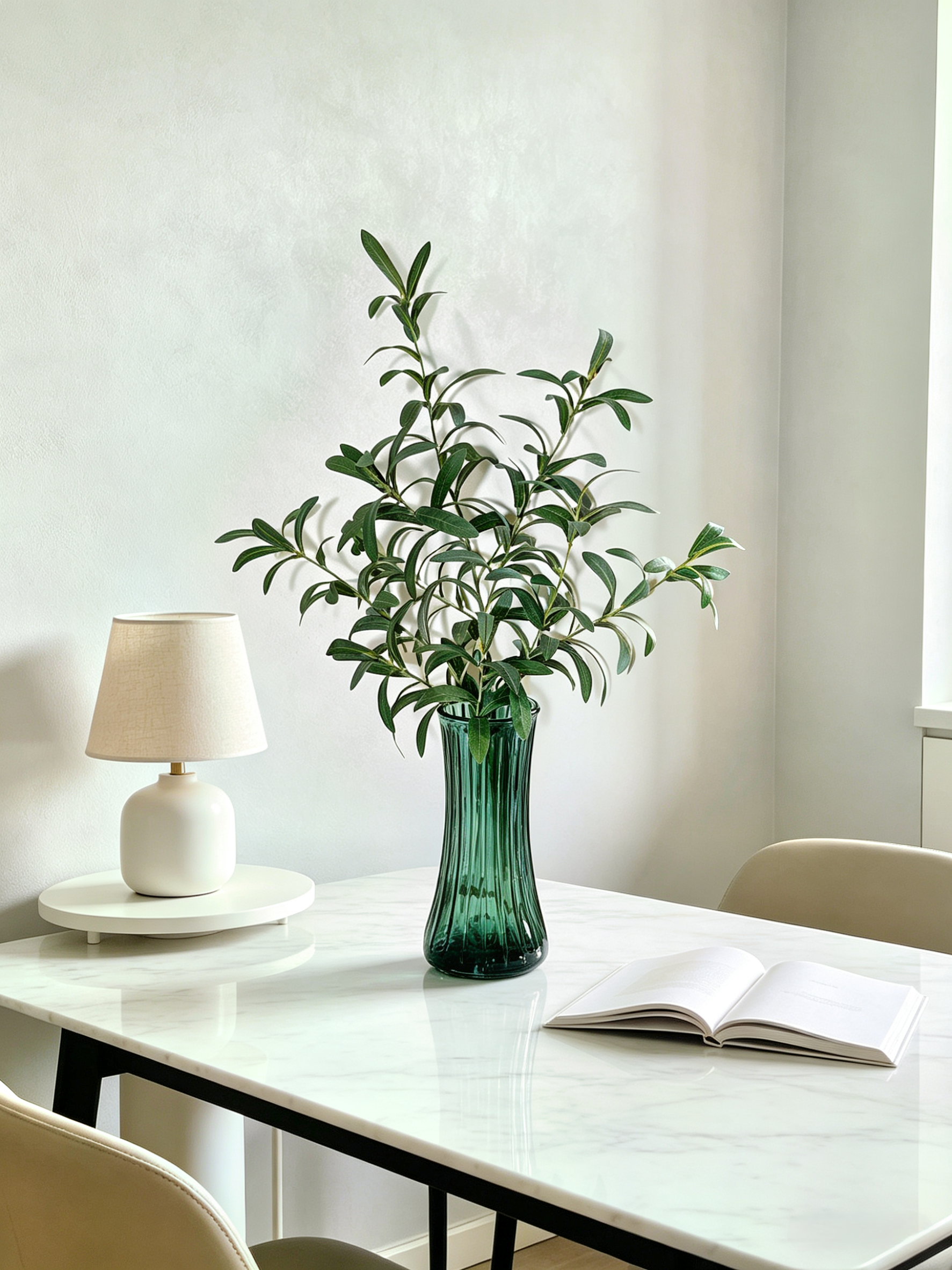 Luxury Dark Green Gold Rim Vase