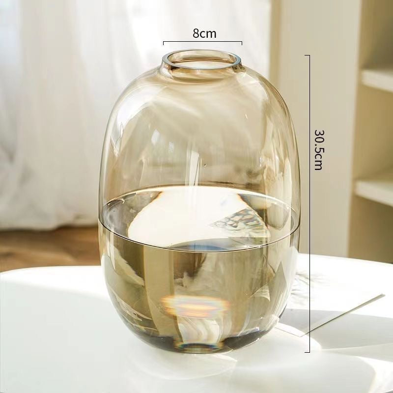 Amber Glass Bud Vase – Decorative Centerpiece