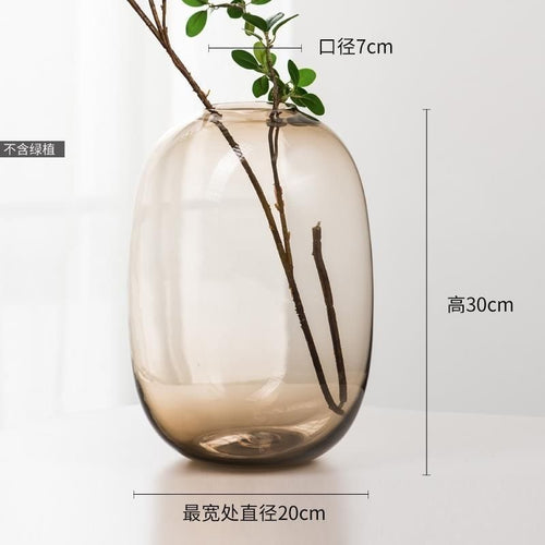Amber Glass Bud Vase – Decorative Centerpiece