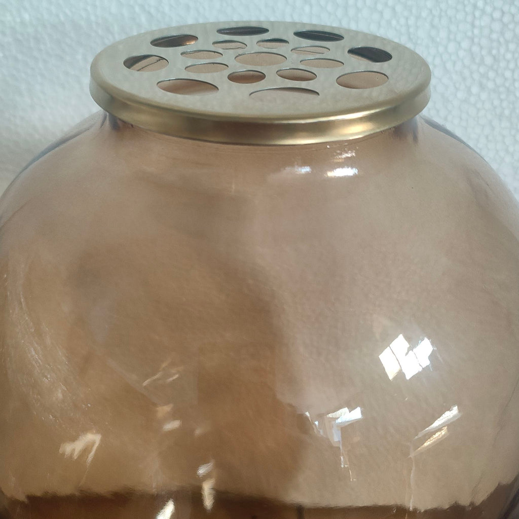 Amber Glass Bud Vase – Decorative Centerpiece