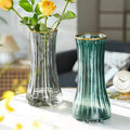 Luxury Dark Green Gold Rim Vase